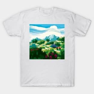 Colorful Mountain Landscape T-Shirt